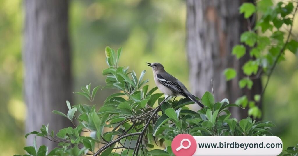 Mockingbird in mid-song, demonstrating its mastery of mimicry and avian impersonation skills