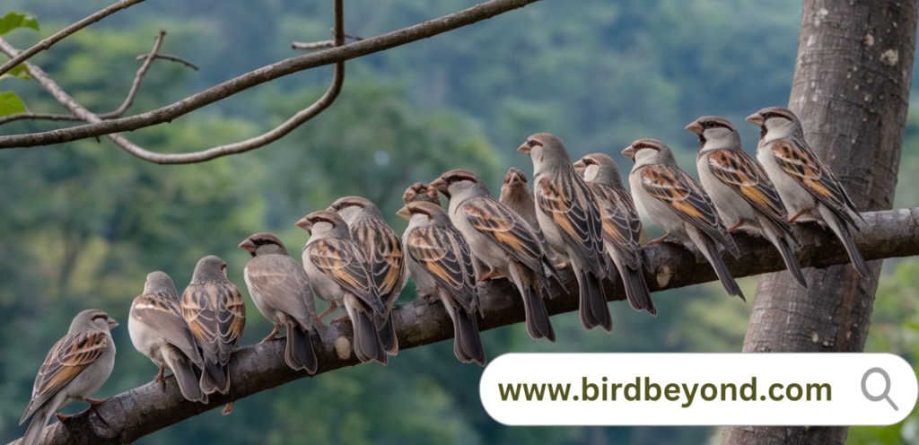 Social sparrow as a lone bird, highlighting its adaptability and behavior in various environments.