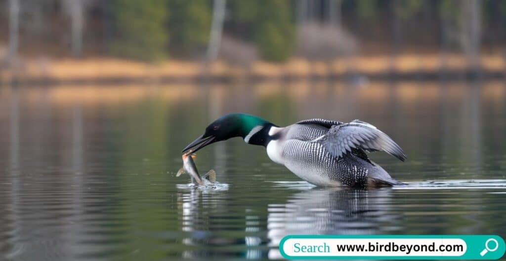 Map showing declining loon habitats due to climate change, illustrating the impacts on freshwater lakes and ecosystems.